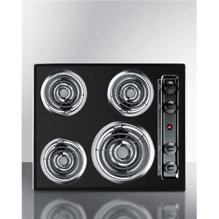 Brown Summit - TEL03 - 24 in. Wide 4-Burner Coil Cooktop - Coil Top - Black TEL03